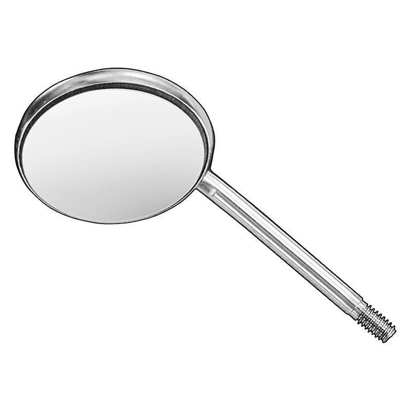 Mouth Mirrors, Plane, Rhodium, Sz.3, 12 Ea
